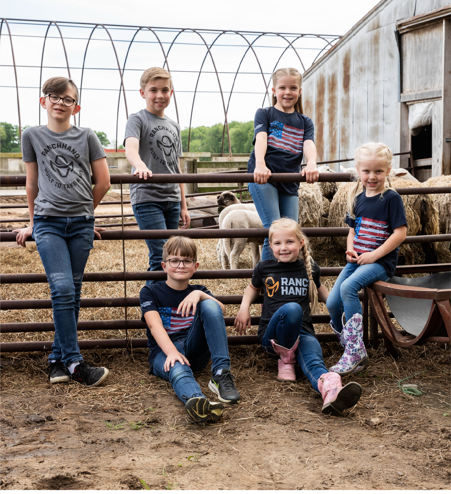 Kids Wearing Ranch Hand Youth T-shirts