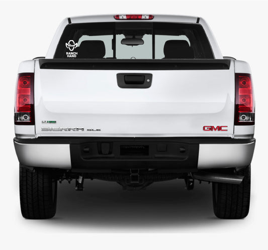 Ranch Hand - 8 inch Vertical Vehicle Decal (white)